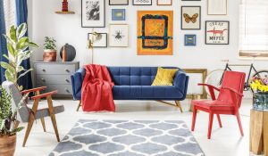 A customised carpet in a living room
